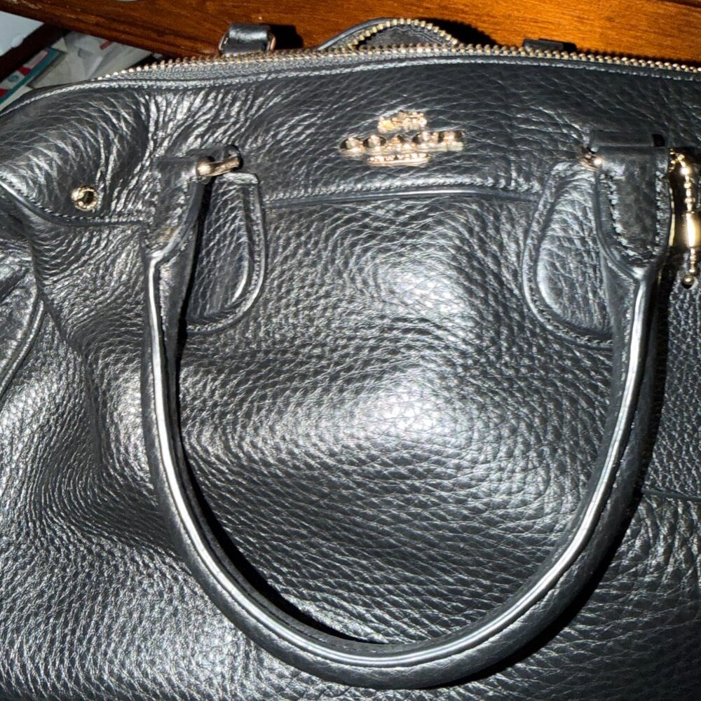 Coach Satchel - black, medium size with shoulder strap - Picture 4 of 7